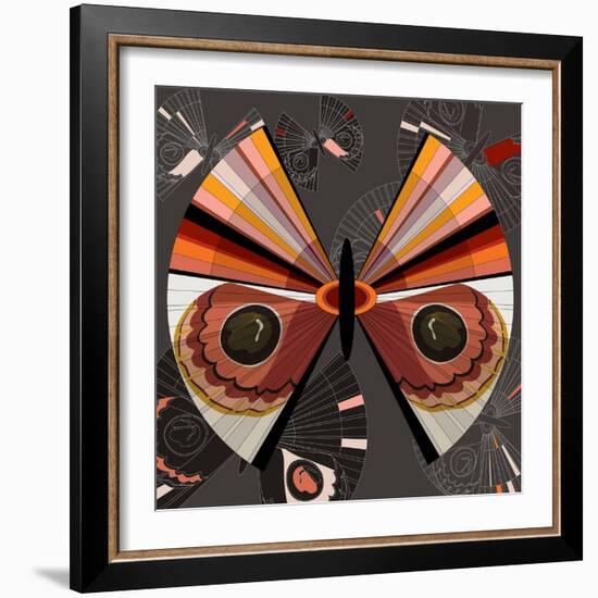 Nature Fan, Moth Color-Belen Mena-Framed Giclee Print