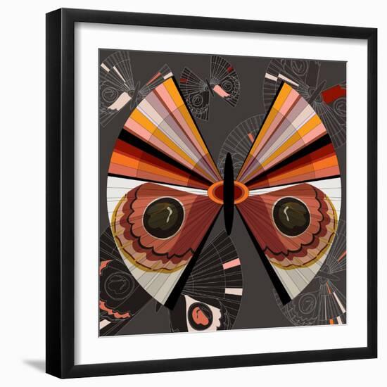 Nature Fan, Moth Color-Belen Mena-Framed Giclee Print