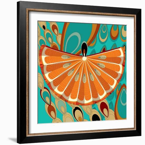 Nature Fan, Orange Color-Belen Mena-Framed Giclee Print