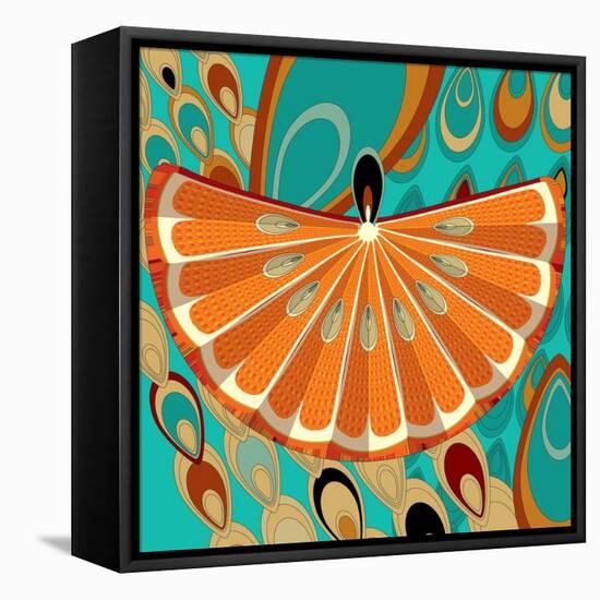 Nature Fan, Orange Color-Belen Mena-Framed Premier Image Canvas