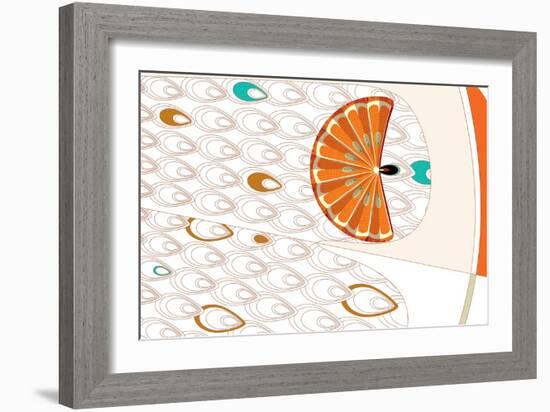 Nature Fan, Orange-Belen Mena-Framed Giclee Print