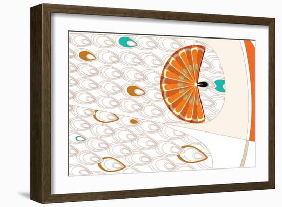 Nature Fan, Orange-Belen Mena-Framed Giclee Print