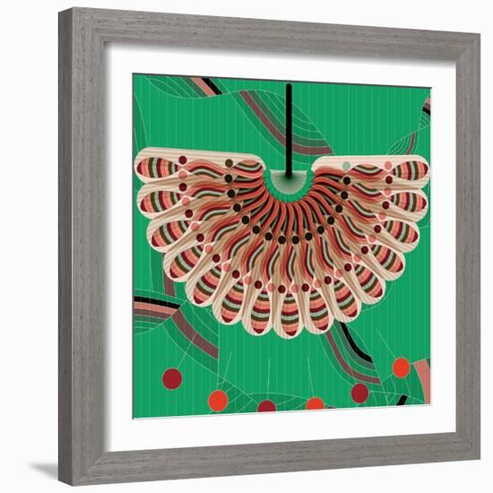 Nature Fan, Red And Green Color-Belen Mena-Framed Giclee Print