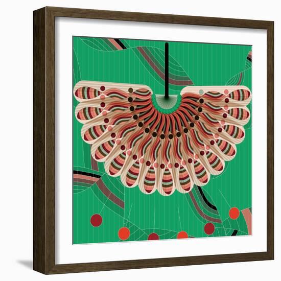 Nature Fan, Red And Green Color-Belen Mena-Framed Giclee Print