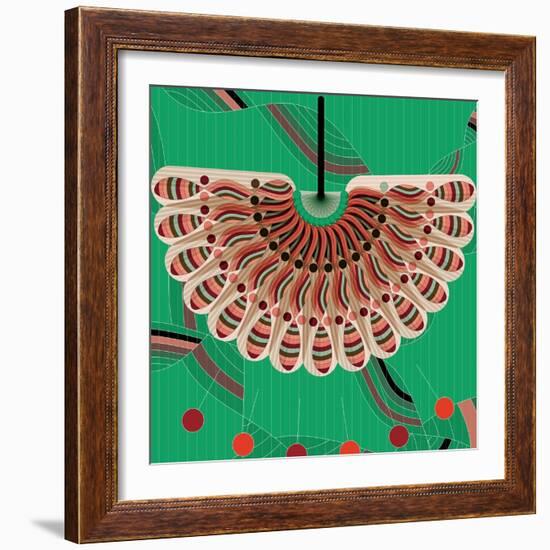 Nature Fan, Red And Green Color-Belen Mena-Framed Giclee Print