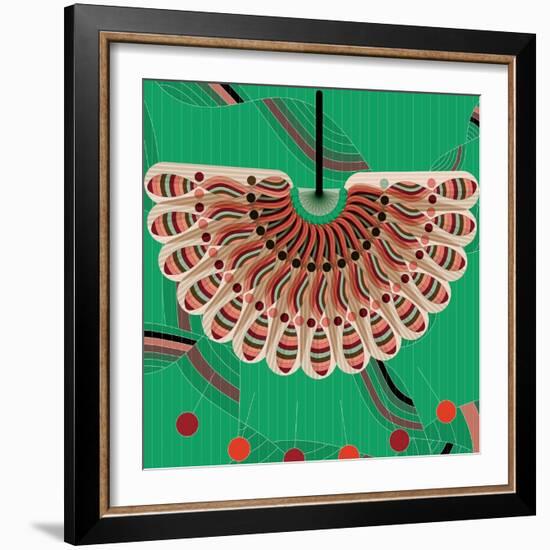 Nature Fan, Red And Green Color-Belen Mena-Framed Giclee Print