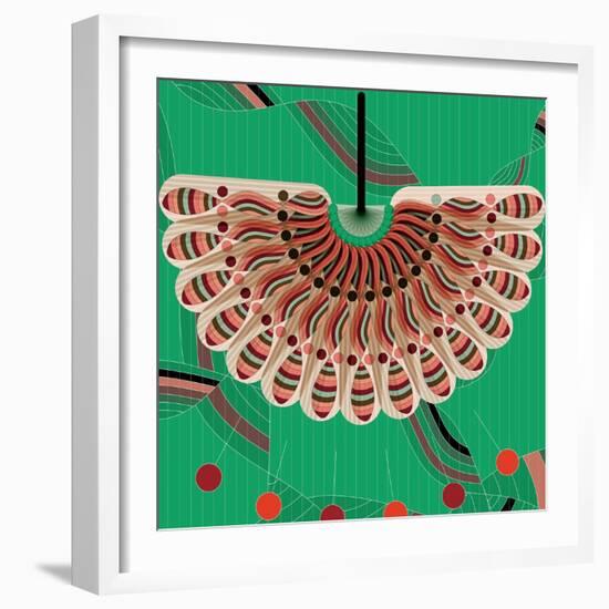 Nature Fan, Red And Green Color-Belen Mena-Framed Giclee Print