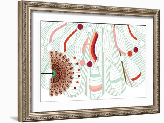 Nature Fan, Red And Green-Belen Mena-Framed Giclee Print