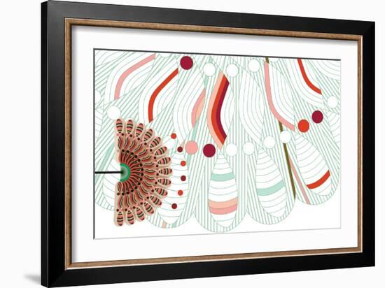 Nature Fan, Red And Green-Belen Mena-Framed Giclee Print
