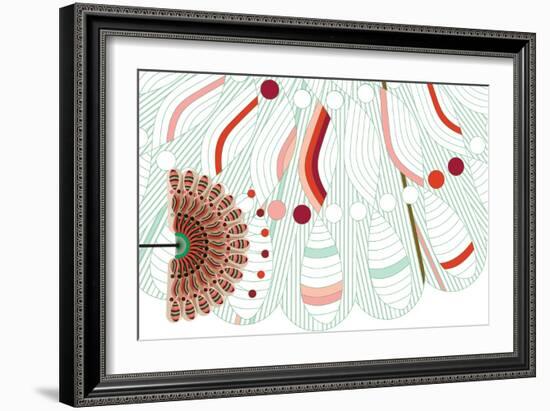 Nature Fan, Red And Green-Belen Mena-Framed Giclee Print