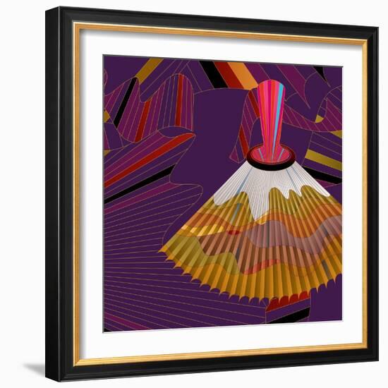 Nature Fan, Volcano Color-Belen Mena-Framed Giclee Print