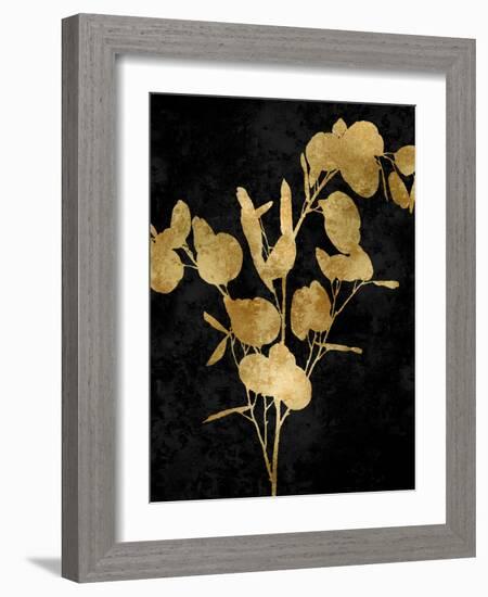 Nature Gold on Black III-Danielle Carson-Framed Art Print