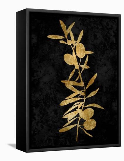 Nature Gold on Black IV-Danielle Carson-Framed Stretched Canvas
