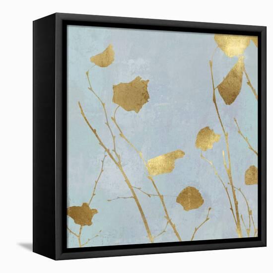 Nature Gold on Blue I-Danielle Carson-Framed Stretched Canvas