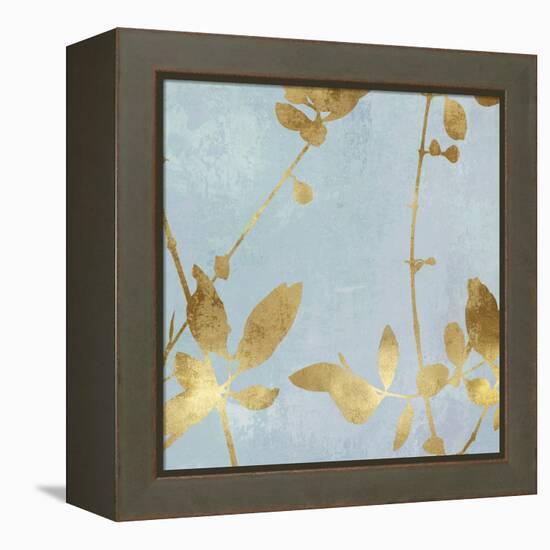 Nature Gold on Blue III-Danielle Carson-Framed Stretched Canvas