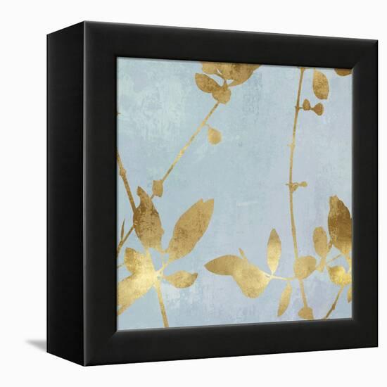 Nature Gold on Blue III-Danielle Carson-Framed Stretched Canvas