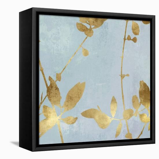 Nature Gold on Blue III-Danielle Carson-Framed Stretched Canvas