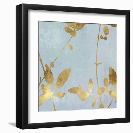 Nature Gold on Blue III-Danielle Carson-Framed Art Print