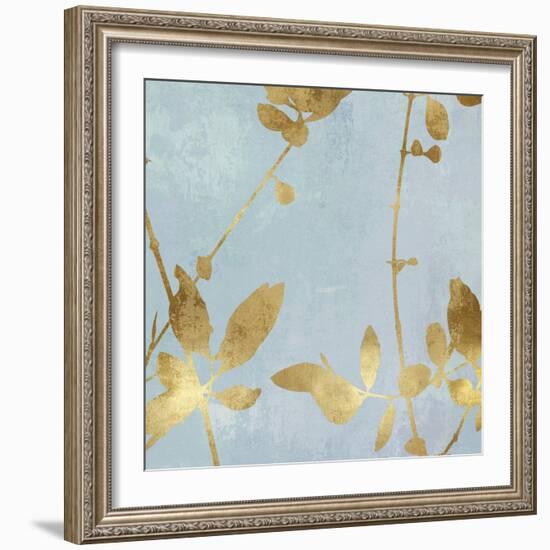 Nature Gold on Blue III-Danielle Carson-Framed Art Print