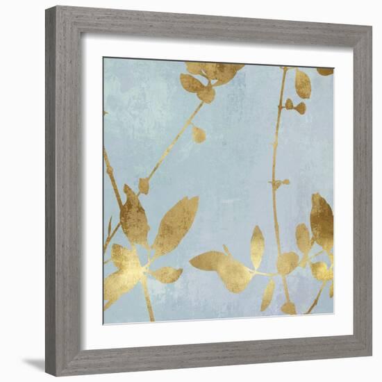 Nature Gold on Blue III-Danielle Carson-Framed Art Print