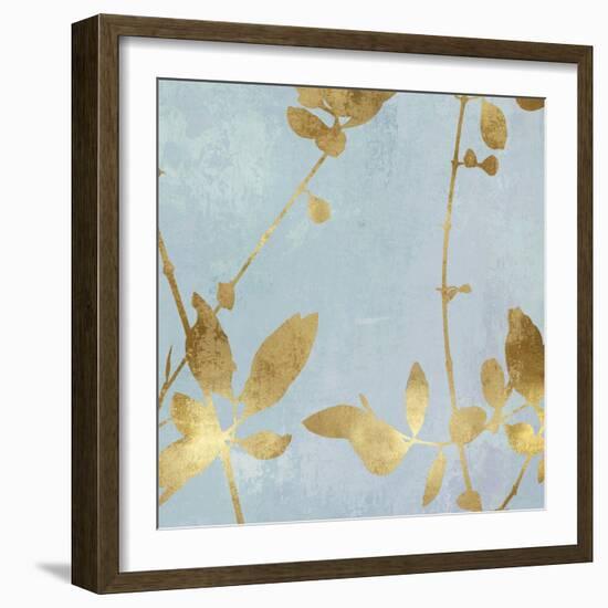 Nature Gold on Blue III-Danielle Carson-Framed Art Print