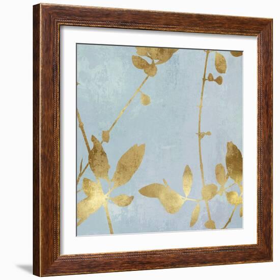 Nature Gold on Blue III-Danielle Carson-Framed Art Print