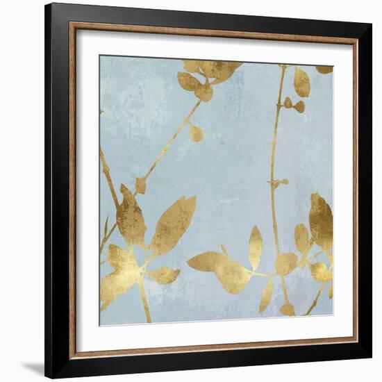 Nature Gold on Blue III-Danielle Carson-Framed Art Print