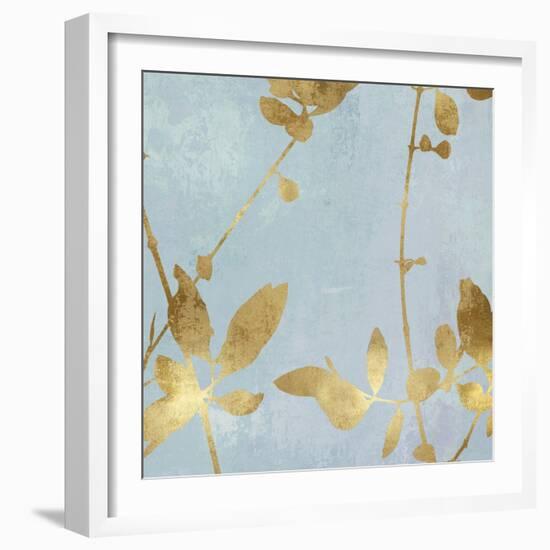 Nature Gold on Blue III-Danielle Carson-Framed Art Print