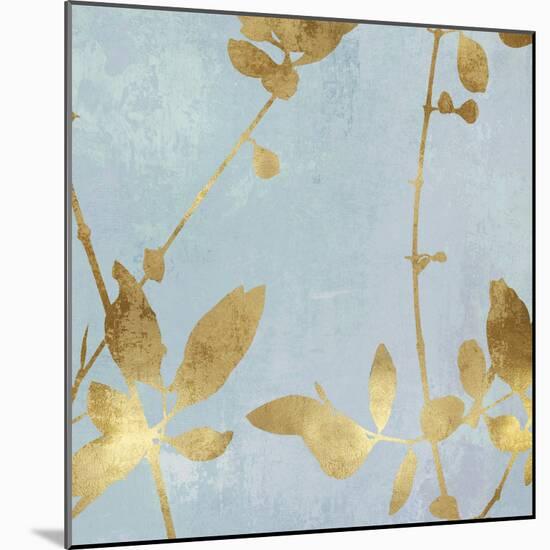 Nature Gold on Blue III-Danielle Carson-Mounted Art Print