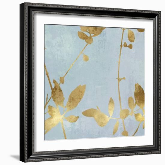 Nature Gold on Blue III-Danielle Carson-Framed Art Print