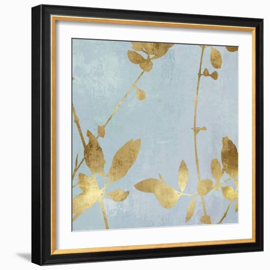 Nature Gold on Blue III-Danielle Carson-Framed Art Print