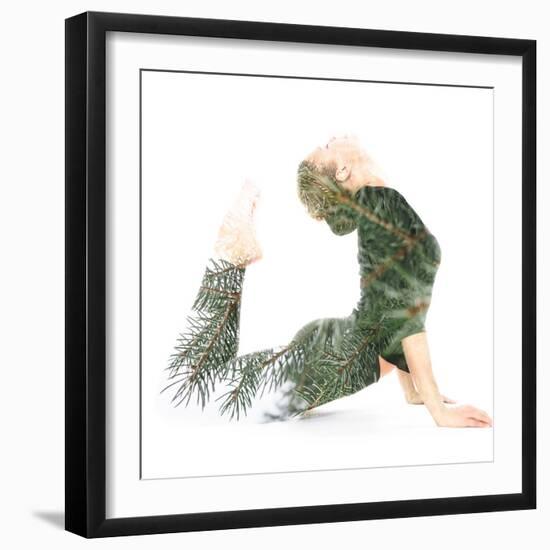 Nature is inside Us. Double Exposure Technique Portrays Harmonious Relationship between Human and N-Victor Tongdee-Framed Photographic Print