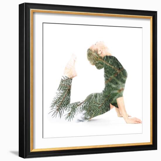 Nature is inside Us. Double Exposure Technique Portrays Harmonious Relationship between Human and N-Victor Tongdee-Framed Photographic Print