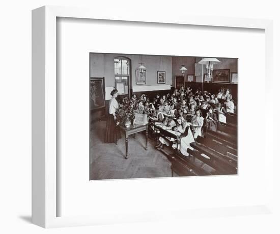 Nature lesson, Albion Street Girls School, Rotherhithe, London, 1908-Unknown-Framed Photographic Print