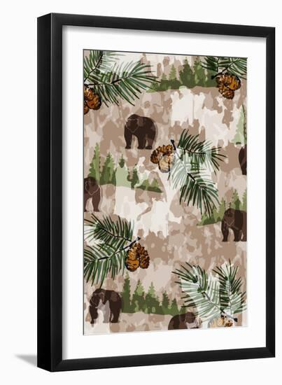 Nature Lodge Pattern III-Nicholas Biscardi-Framed Art Print