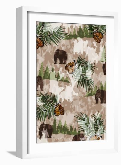 Nature Lodge Pattern III-Nicholas Biscardi-Framed Art Print