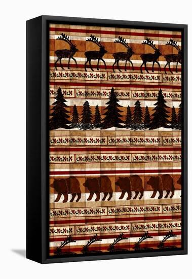 Nature Lodge Pattern V-Nicholas Biscardi-Framed Stretched Canvas