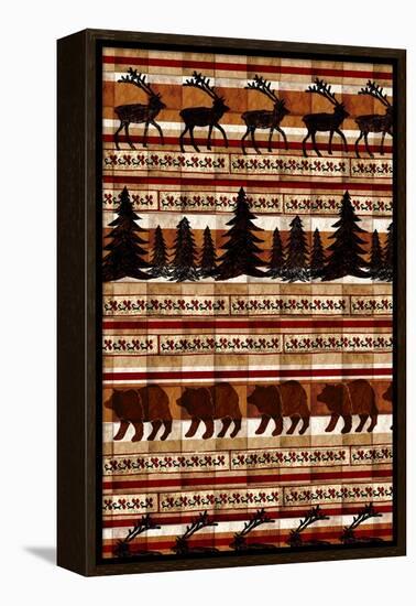 Nature Lodge Pattern V-Nicholas Biscardi-Framed Stretched Canvas