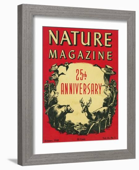 Nature Magazine - 25th Anniversary Issue, View of Wildlife and Birds, c.1948-Lantern Press-Framed Art Print