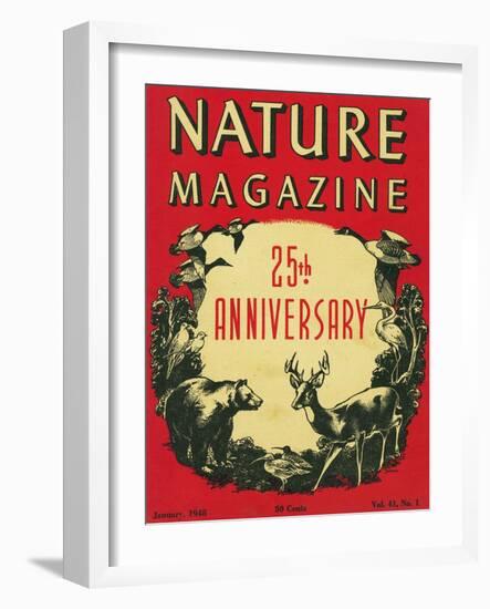 Nature Magazine - 25th Anniversary Issue, View of Wildlife and Birds, c.1948-Lantern Press-Framed Art Print