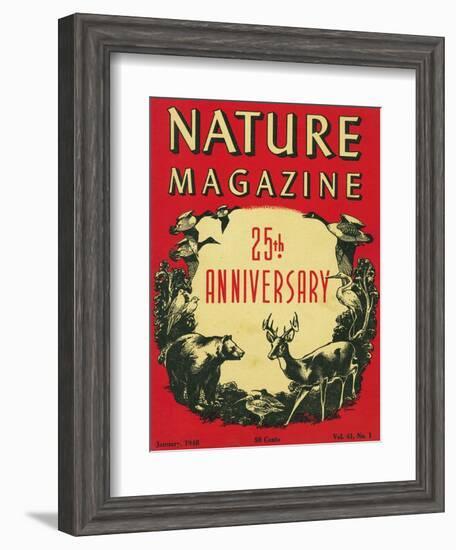 Nature Magazine - 25th Anniversary Issue, View of Wildlife and Birds, c.1948-Lantern Press-Framed Art Print