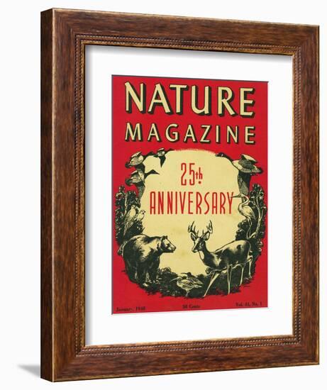 Nature Magazine - 25th Anniversary Issue, View of Wildlife and Birds, c.1948-Lantern Press-Framed Art Print