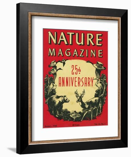 Nature Magazine - 25th Anniversary Issue, View of Wildlife and Birds, c.1948-Lantern Press-Framed Art Print