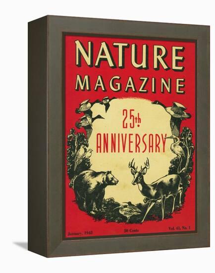 Nature Magazine - 25th Anniversary Issue, View of Wildlife and Birds, c.1948-Lantern Press-Framed Stretched Canvas