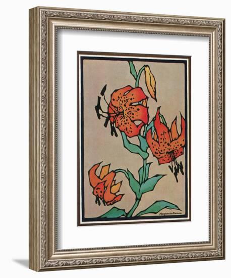 Nature Magazine - Sketch of Tiger Lilies, c.1930-Lantern Press-Framed Art Print