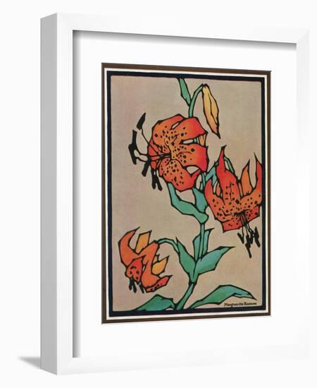 Nature Magazine - Sketch of Tiger Lilies, c.1930-Lantern Press-Framed Art Print