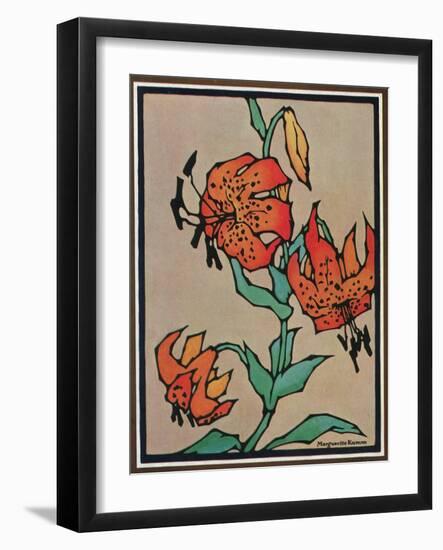 Nature Magazine - Sketch of Tiger Lilies, c.1930-Lantern Press-Framed Art Print