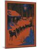 Nature Magazine - View of a Dog Sled and Team, Couple with Cabin in a Snowy Winter Scene, c.1952-Lantern Press-Mounted Art Print