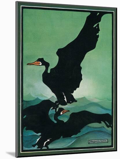 Nature Magazine - View of a Pair of Black Swans in Flight, c.1931-Lantern Press-Mounted Art Print