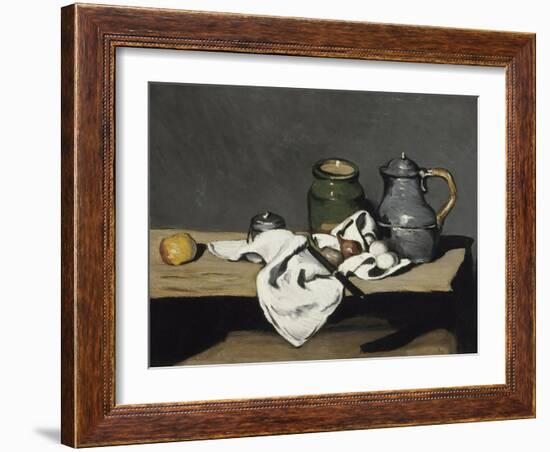 Nature morte à la bouilloire-Paul Cézanne-Framed Giclee Print